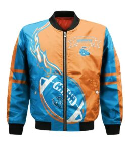Ontario Tech Ridgebacks Bomber Jacket 3D Printed Flame Ball Pattern - livanniespoon Store