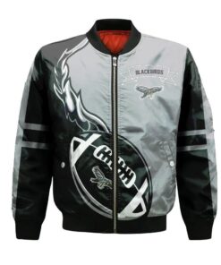 Liu Brooklyn Blackbirds Bomber Jacket 3D Printed Flame Ball Pattern - livanniespoon Store