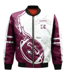 Mcmaster Marauders Bomber Jacket 3D Printed Flame Ball Pattern - livanniespoon Store