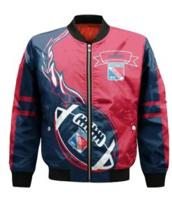Kitchener Rangers Bomber Jacket 3D Printed Flame Ball Pattern - livanniespoon Store