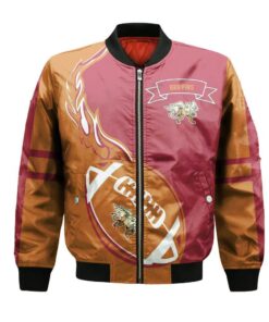 Macewan Griffins Bomber Jacket 3D Printed Flame Ball Pattern - livanniespoon Store