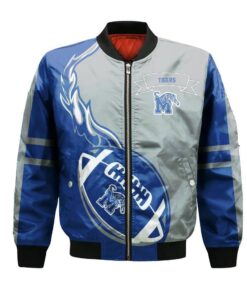 Memphis Tigers Bomber Jacket 3D Printed Flame Ball Pattern - livanniespoon Store