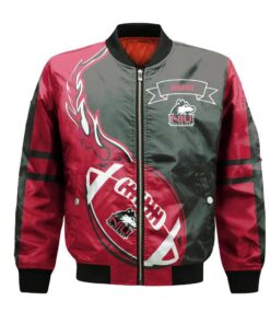 Northern Illinois Huskies Bomber Jacket 3D Printed Flame Ball Pattern - livanniespoon Store