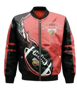 Owen Sound Attack Bomber Jacket 3D Printed Flame Ball Pattern - livanniespoon Store