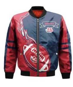 Lethbridge Hurricanes Bomber Jacket 3D Printed Flame Ball Pattern - livanniespoon Store