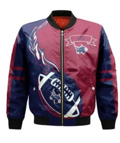 Lethbridge Bulls Bomber Jacket 3D Printed Flame Ball Pattern - livanniespoon Store