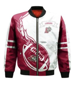 Lafayette Leopards Bomber Jacket 3D Printed Flame Ball Pattern - livanniespoon Store