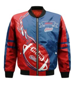 Oshawa Generals Bomber Jacket 3D Printed Flame Ball Pattern - livanniespoon Store