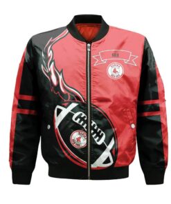 Regina Red Sox Bomber Jacket 3D Printed Flame Ball Pattern - livanniespoon Store