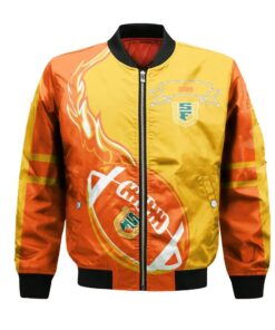 San Francisco Dons Bomber Jacket 3D Printed Flame Ball Pattern - livanniespoon Store
