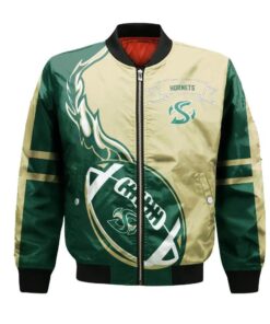 Sacramento State Hornets Bomber Jacket 3D Printed Flame Ball Pattern - livanniespoon Store