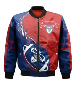 Penn Quakers Bomber Jacket 3D Printed Flame Ball Pattern - livanniespoon Store