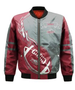 Rider Broncs Bomber Jacket 3D Printed Flame Ball Pattern - livanniespoon Store