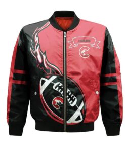 Prince George Cougars Bomber Jacket 3D Printed Flame Ball Pattern - livanniespoon Store