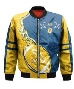 Queens Golden Gaels Bomber Jacket 3D Printed Flame Ball Pattern - livanniespoon Store