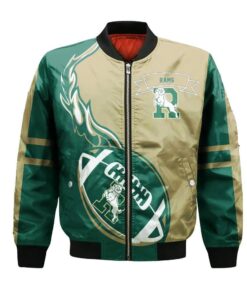 Regina Rams Bomber Jacket 3D Printed Flame Ball Pattern - livanniespoon Store