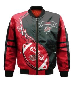 Saint Francis Red Flash Bomber Jacket 3D Printed Flame Ball Pattern - livanniespoon Store