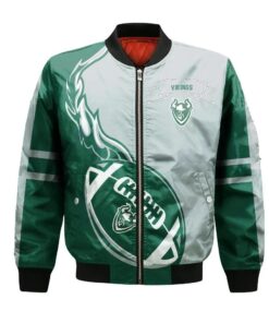 Portland State Vikings Bomber Jacket 3D Printed Flame Ball Pattern - livanniespoon Store