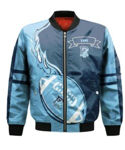 Rhode Island Rams Bomber Jacket 3D Printed Flame Ball Pattern - livanniespoon Store