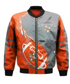Texas State Bobcats Bomber Jacket 3D Printed Flame Ball Pattern - livanniespoon Store