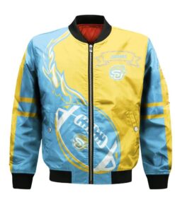Southern Jaguars Bomber Jacket 3D Printed Flame Ball Pattern - livanniespoon Store