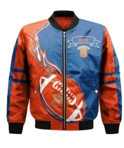 Syracuse Orange Bomber Jacket 3D Printed Flame Ball Pattern - livanniespoon Store