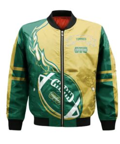 St. Thomas (Canada) Tommies Bomber Jacket 3D Printed Flame Ball Pattern - livanniespoon Store