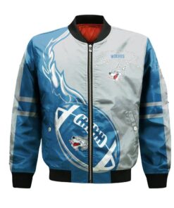 Sudbury Wolves Bomber Jacket 3D Printed Flame Ball Pattern - livanniespoon Store