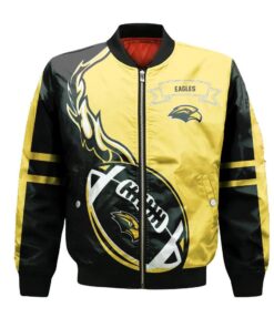 Southern Miss Golden Eagles Bomber Jacket 3D Printed Flame Ball Pattern - livanniespoon Store