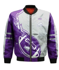 Tcu Horned Frogs Bomber Jacket 3D Printed Flame Ball Pattern - livanniespoon Store