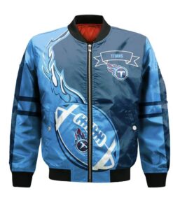Tennessee Titans Bomber Jacket 3D Printed Flame Ball Pattern - livanniespoon Store
