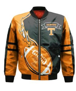 Tennessee Volunteers Bomber Jacket 3D Printed Flame Ball Pattern - livanniespoon Store