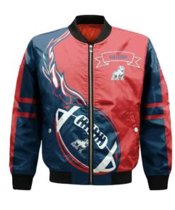 Samford Bulldogs Bomber Jacket 3D Printed Flame Ball Pattern - livanniespoon Store