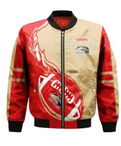 Siu Edwardsville Cougars Bomber Jacket 3D Printed Flame Ball Pattern - livanniespoon Store