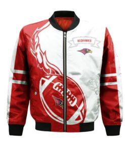 Seattle Redhawks Bomber Jacket 3D Printed Flame Ball Pattern - livanniespoon Store