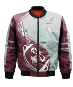 Texas Tech Red Raiders Bomber Jacket 3D Printed Flame Ball Pattern - livanniespoon Store