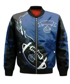 Vancouver Canucks Bomber Jacket 3D Printed Flame Ball Pattern - livanniespoon Store