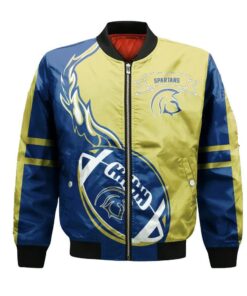 Trinity Western Spartans Bomber Jacket 3D Printed Flame Ball Pattern - livanniespoon Store