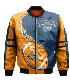 Utep Miners Bomber Jacket 3D Printed Flame Ball Pattern - livanniespoon Store