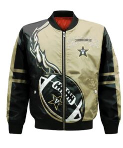 Vanderbilt Commodores Bomber Jacket 3D Printed Flame Ball Pattern - livanniespoon Store