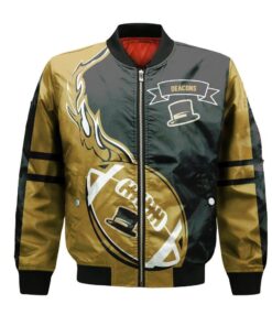 Wake Forest Demon Deacons Bomber Jacket 3D Printed Flame Ball Pattern - livanniespoon Store