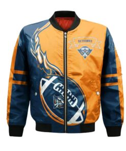Ut Martin Skyhawks Bomber Jacket 3D Printed Flame Ball Pattern - livanniespoon Store