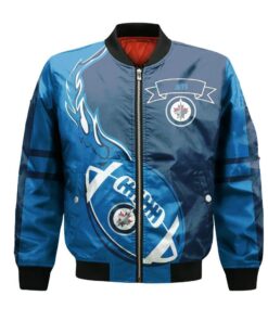 Winnipeg Jets Bomber Jacket 3D Printed Flame Ball Pattern - livanniespoon Store