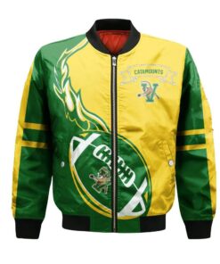 Vermont Catamounts Bomber Jacket 3D Printed Flame Ball Pattern - livanniespoon Store