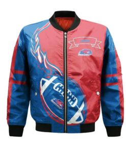 Umass Lowell River Hawks Bomber Jacket 3D Printed Flame Ball Pattern - livanniespoon Store