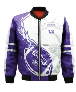 Western Ontario Mustangs Bomber Jacket 3D Printed Flame Ball Pattern - livanniespoon Store