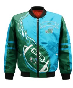 Tulane Green Wave Bomber Jacket 3D Printed Flame Ball Pattern - livanniespoon Store