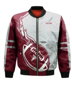 Troy Trojans Bomber Jacket 3D Printed Flame Ball Pattern - livanniespoon Store