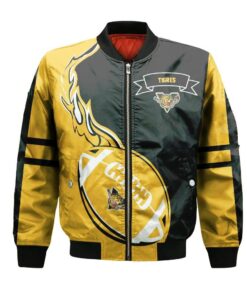 Victoriaville Tigres Bomber Jacket 3D Printed Flame Ball Pattern - livanniespoon Store
