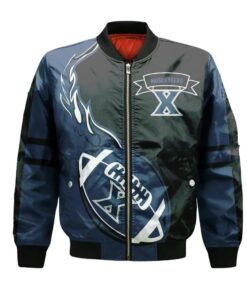 Xavier Musketeers Bomber Jacket 3D Printed Flame Ball Pattern - livanniespoon Store